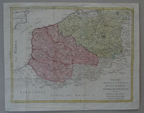 Mapa de Francia y Bélgica (Europa), 1794. Zatta