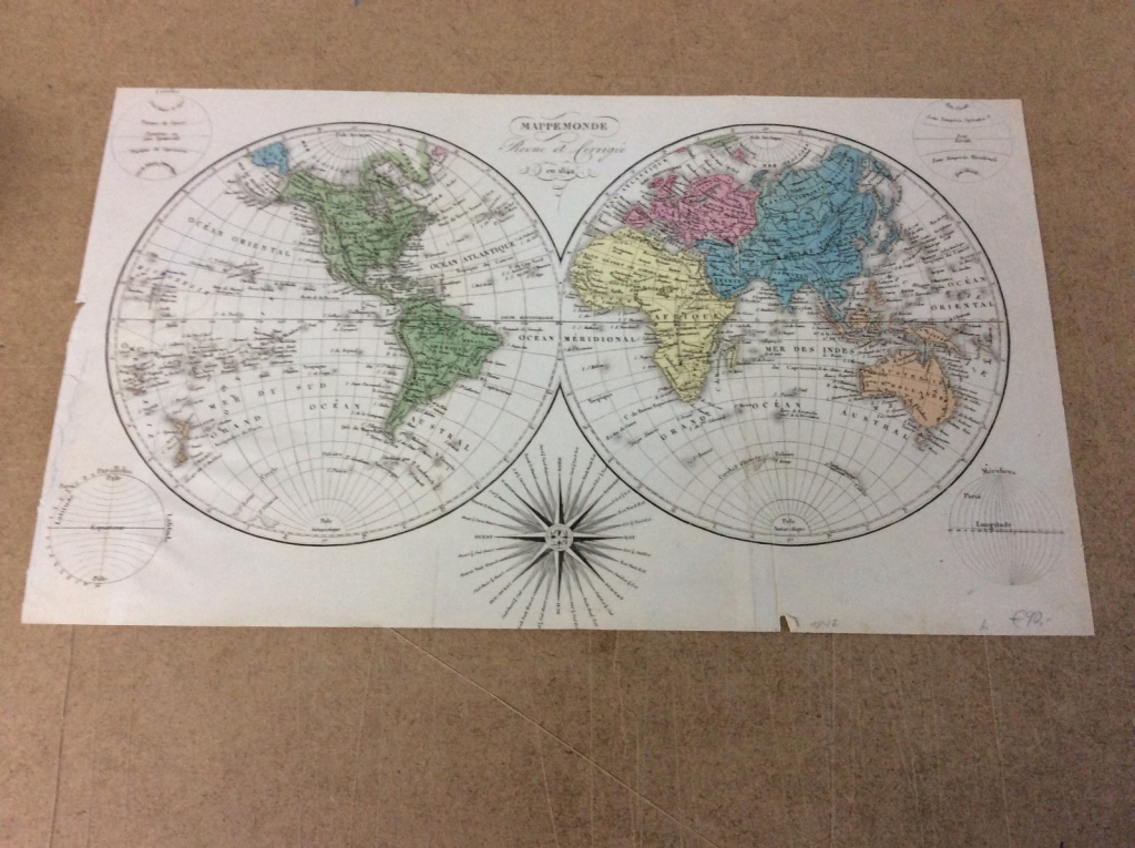 Mapa del Mundo, 1842.  Anónimo
