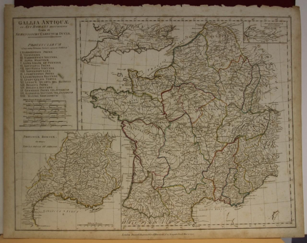 Gran mapa de Francia antigua, 1790. Anville/Harrison