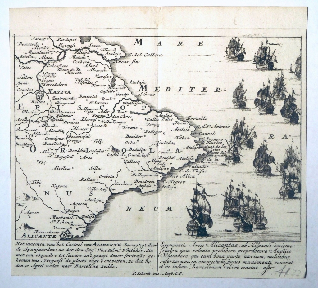 Batalla naval de Alicante (España), hacia 1720. Peter Schenk