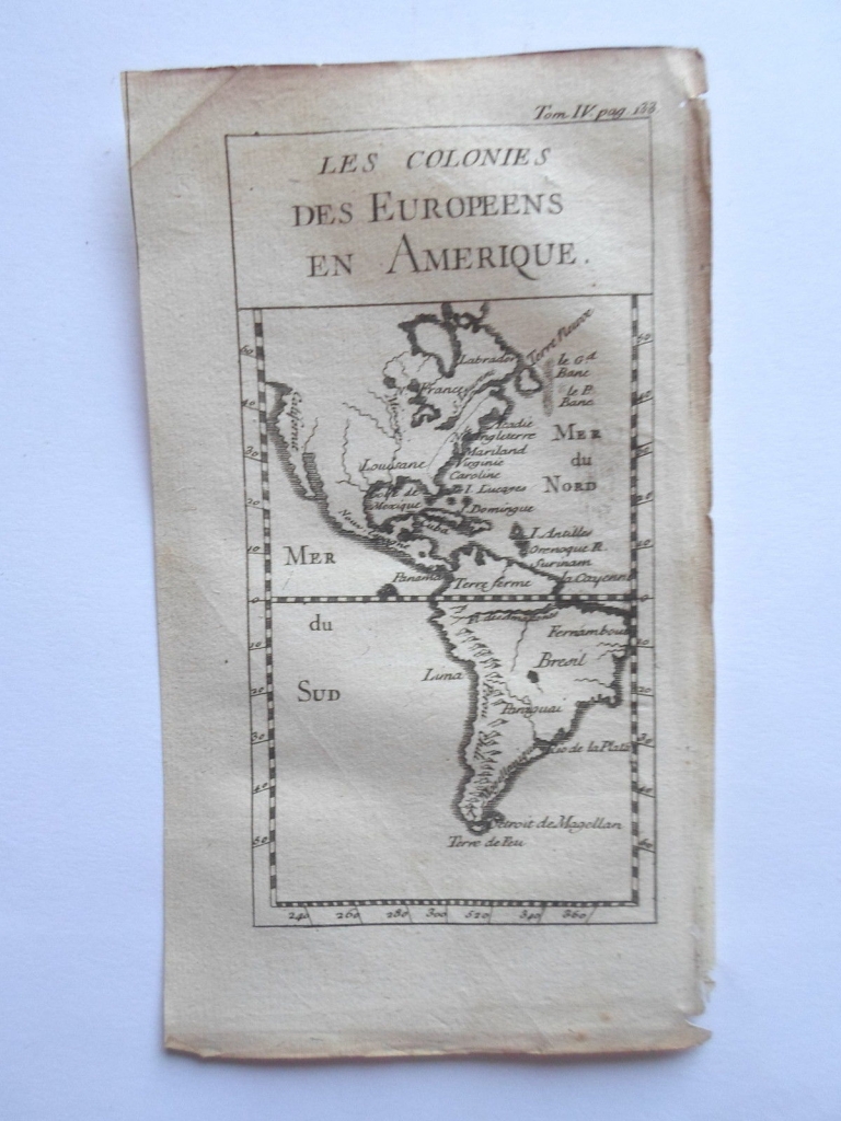 América y las colonias de los europeos, 1729. Pluche