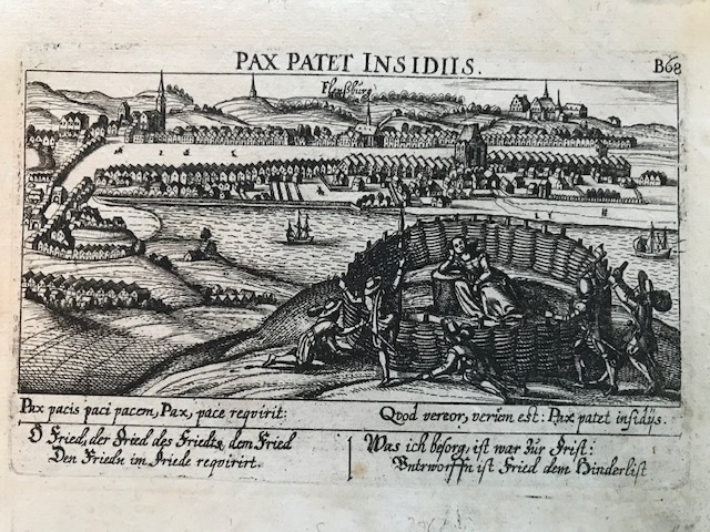 Vista de la ciudad de Frensburgo (Alemania), 1628. Meisner