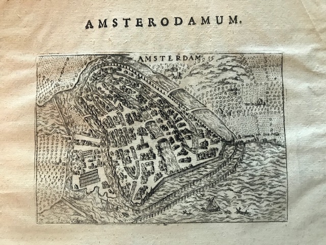 Plano y vista de Amsterdam (holanda, Europa), 1713. Lasor de Vera/Valegio