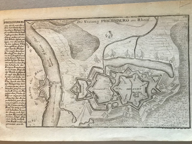 Plano de Philipsburg o Espira y alrededores (Alemania, Europa), hacia 1720. Bodenehr