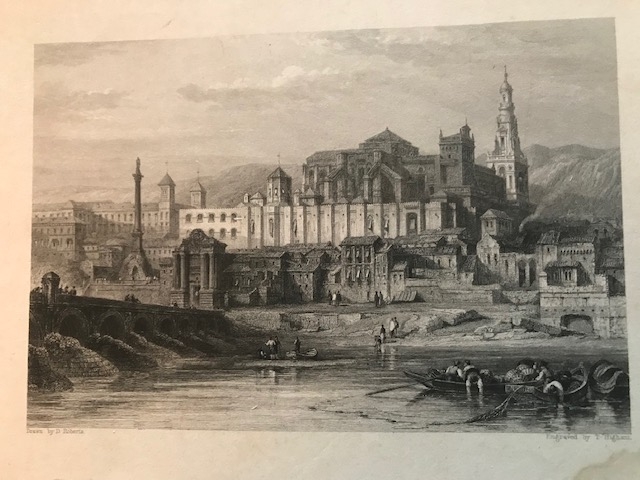 Vista de la Mezquita y Alcázar de Córdoba (España), hacia 1820. Roberts/Higham