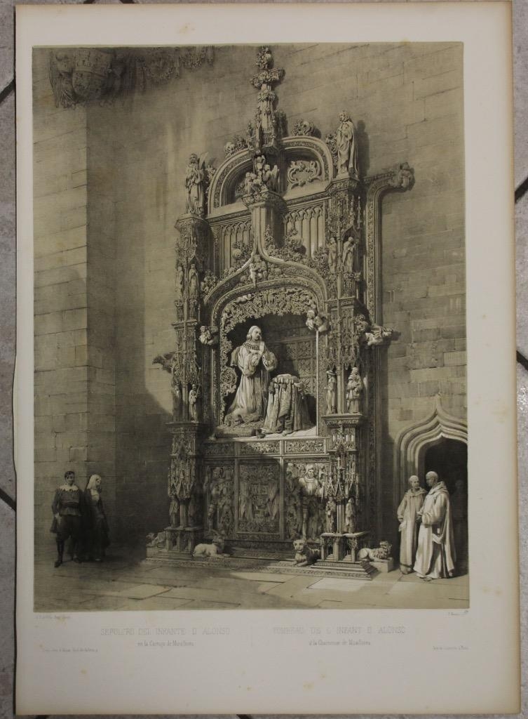Sepulcro del Infante D. Alfonso, Miraflores (Burgos, España), 1844. Jenaro Pérez  Villaamil