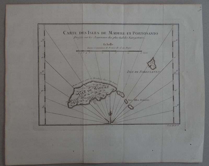 Carta náutica de las isla de Madeira y Porto Santo, 1770. Schley/Bellin