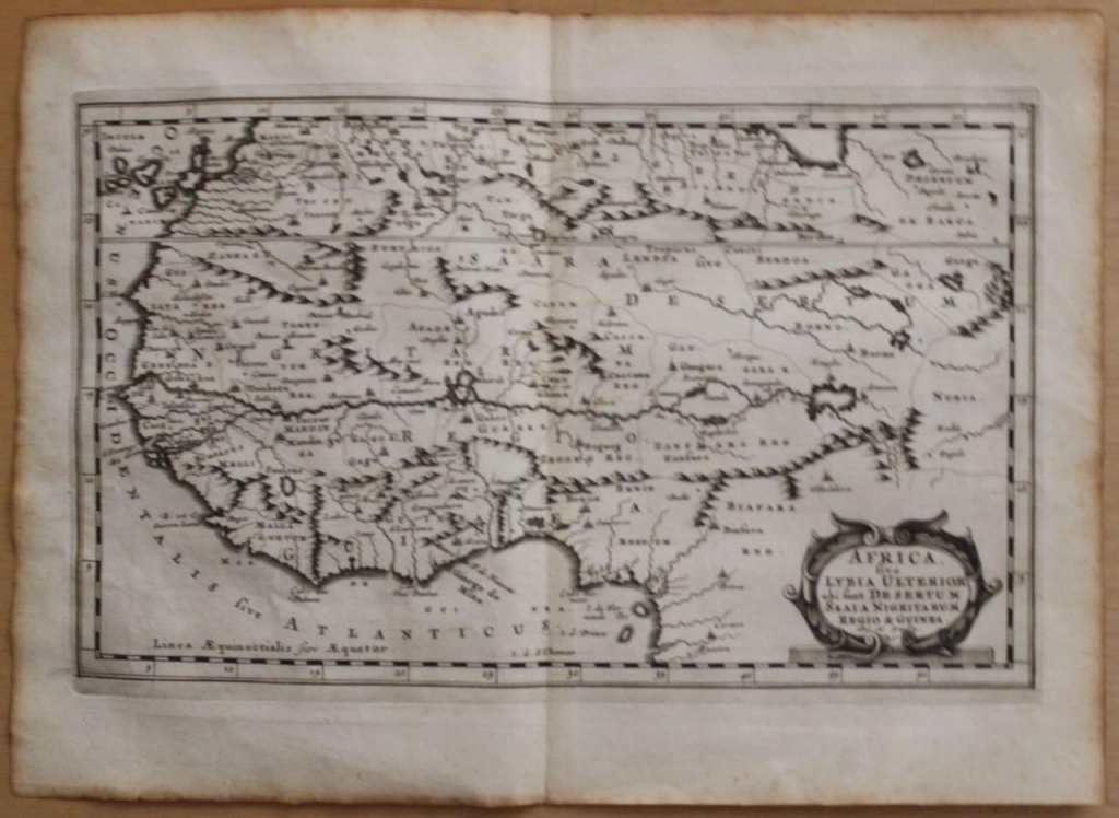 Mapa del occidente de África e Islas Canarias (España), 1656. Sanson