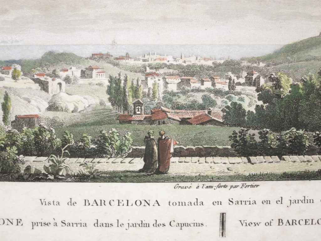 Vista de la ciudad de Barcelona (Cataluña, España), hacia 1812. Legier/ Fortier