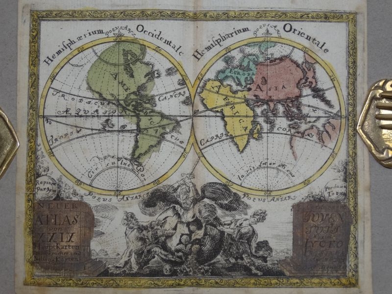 Pequeño mapa del mundo, 1733. Anselm Desing