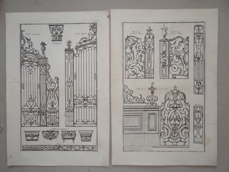 Diseño herrería barroca: portalones de rejas, 1767.  Barozzio de Vignola