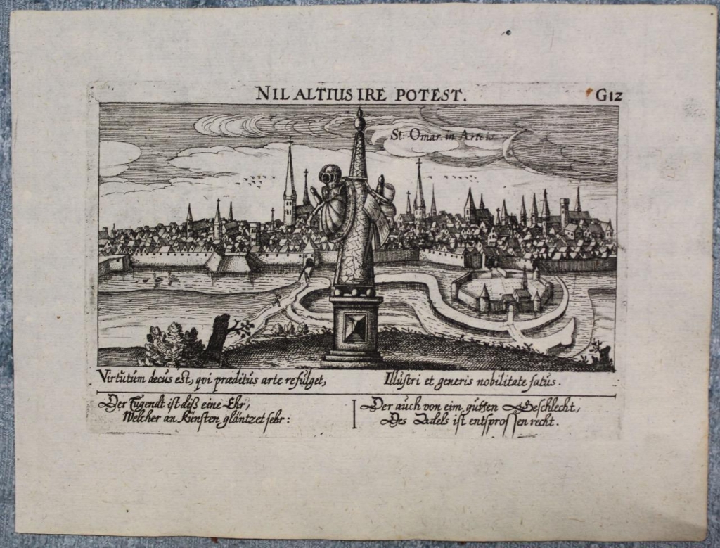 Vista panorámica de la ciudad de Sainst-Omer (Francia), 1637. Meisner/Kieser