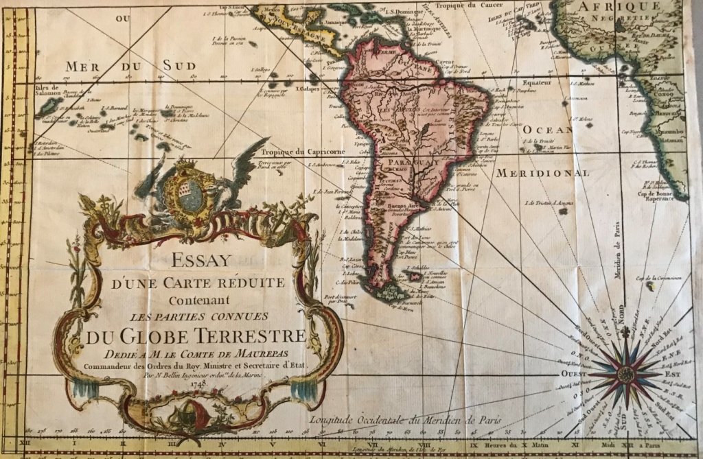 Mapa de América del sur, 1748. Bellin/Prevost