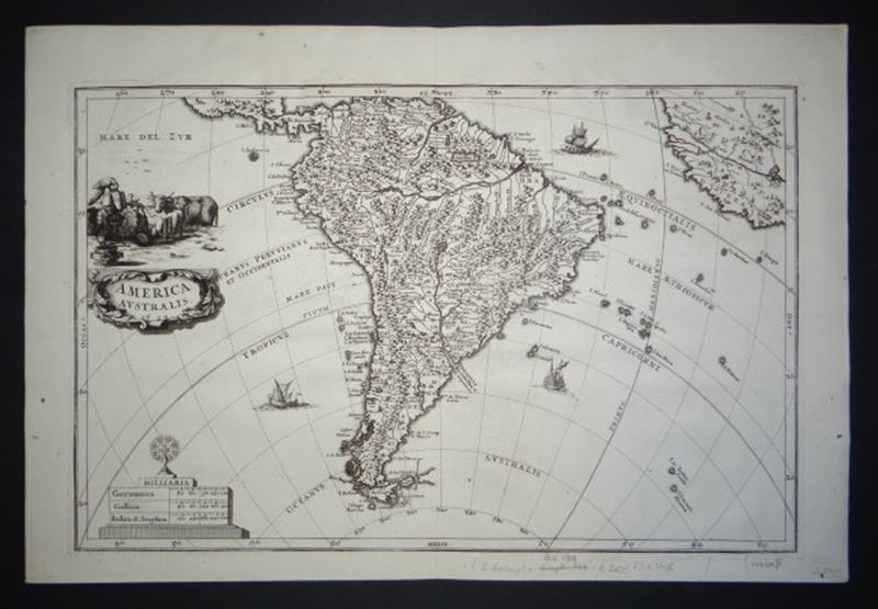 Mapa de América del sur, 1702. Heinrich Scherer