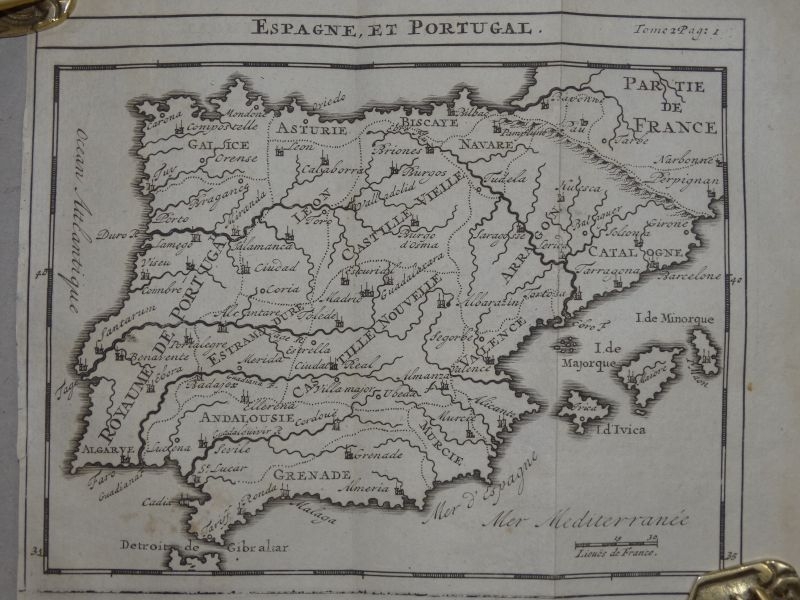 Mapa de España y Portugal, 1713. De Lisle/Chevingy