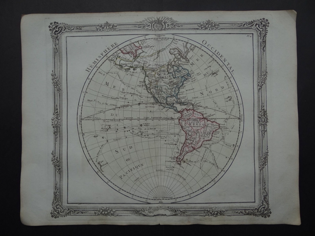 Mapa de América del norte, centro y sur, 1766. Brion de la Tour/Desnos