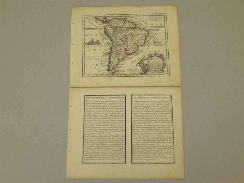Mapa y descripción de América del sur, J. Chiquet