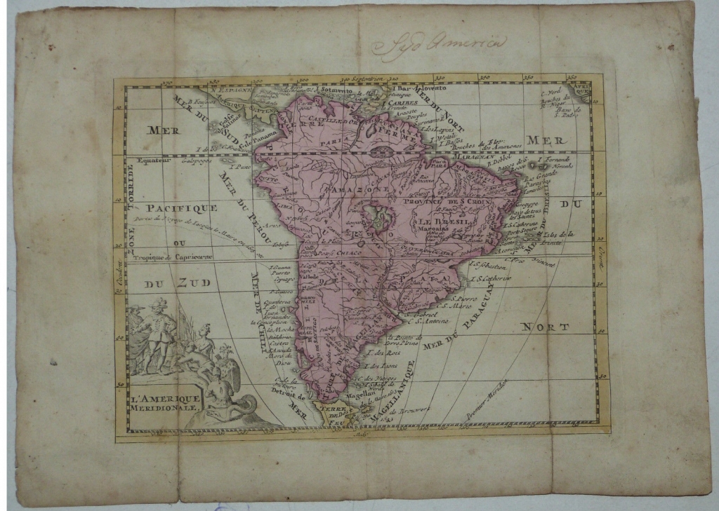 Mapa de América del sur, 1706. Daniel de La Feuille