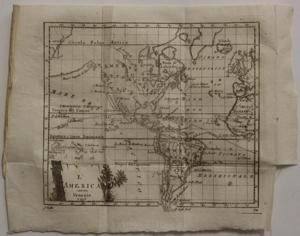Mapa de América del norte, centro y sur, 1795. Antonio Zatta