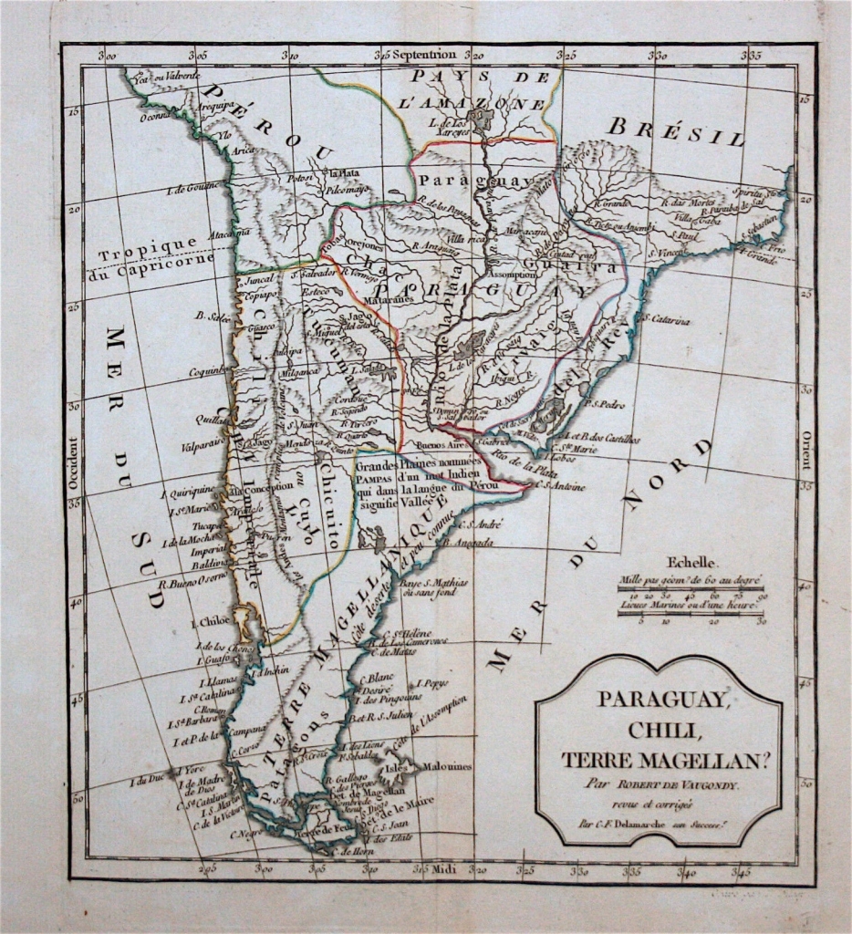 Argentina, Chile, Uruguay,...(América del sur), 1806. Vaugondy/Delamarche