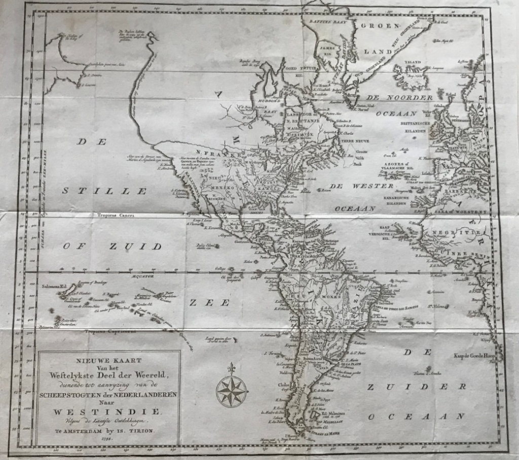 Mapa de América del norte, centro y sur, 1754. Issak Tirion