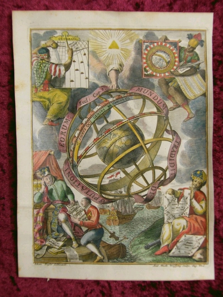 Frontispicio de Atlas, 1710. Scherer/Degler/Wolffgan/Bencard