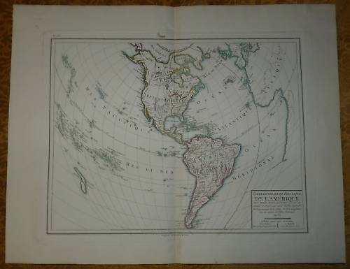 Mapa de Américay los océanos Atlántico y Pacífico, 1799. Mentelle/Chanlaire