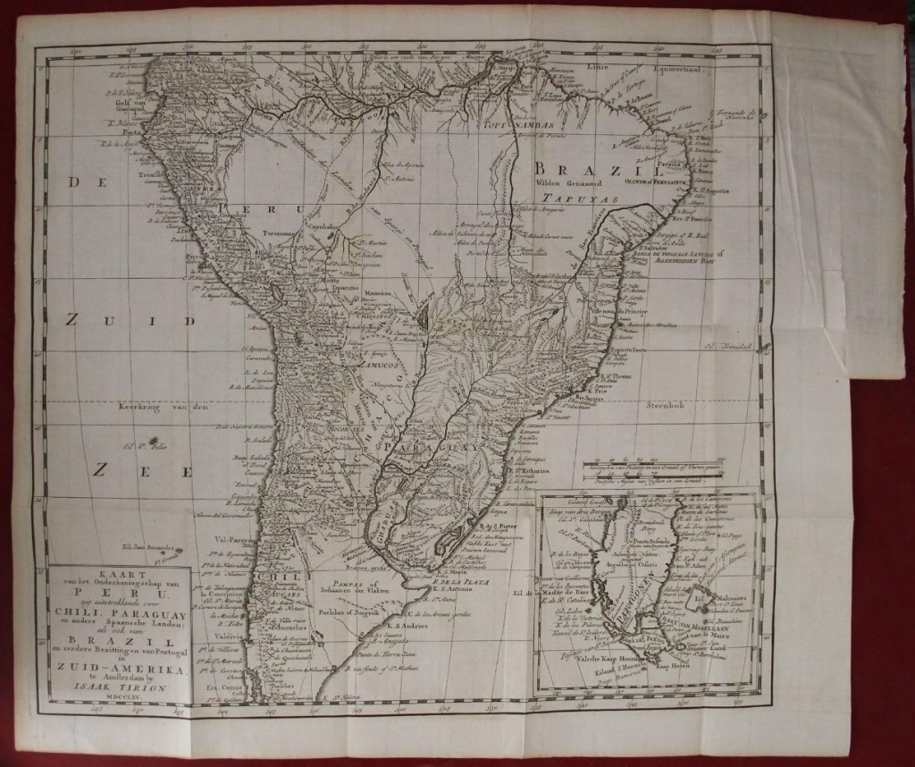 Mapa de América del sur, 1765. Issak Tirion