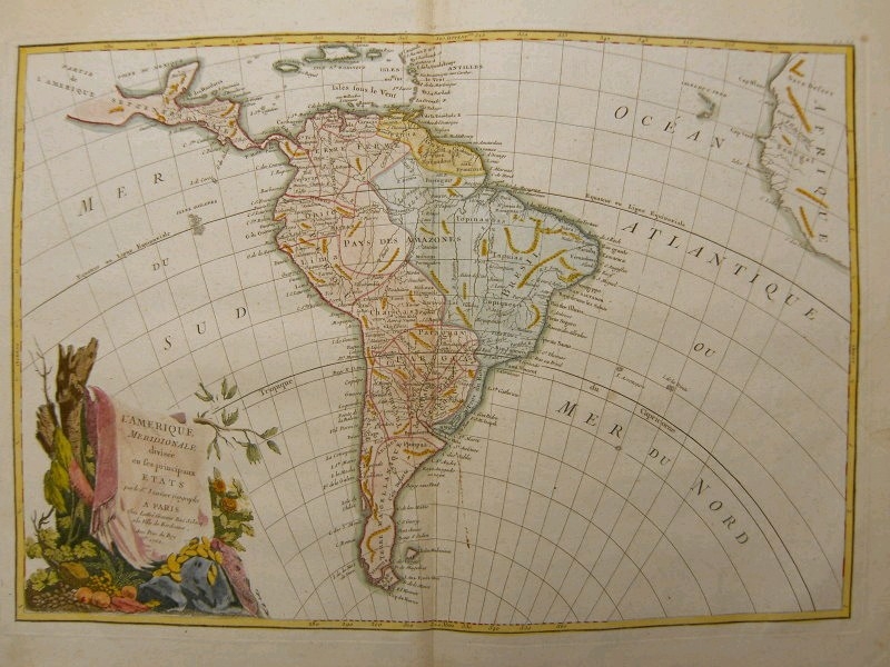 Mapa de  América del sur, 1762. Janvier/Lattré