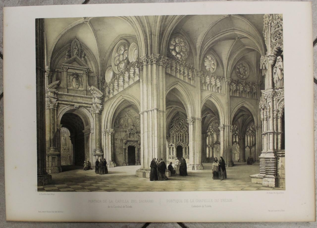 Portada de la Capilla del Sagrario de la Catedral de Toledo (España), 1844. Pérez Villaamil