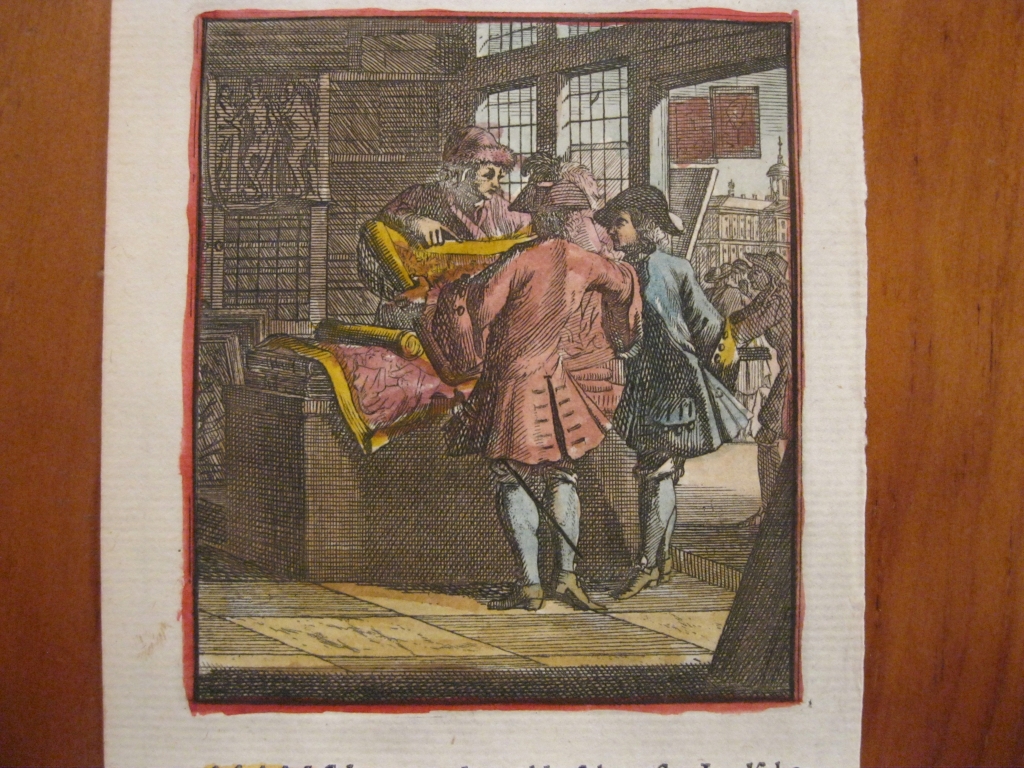 El vendedor de telas, 1699. Weigel