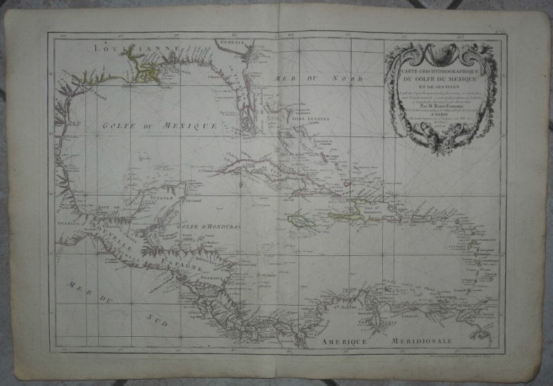 Carta náutica de América central y Mar Caribe, 1762. Zannoni/Lattré