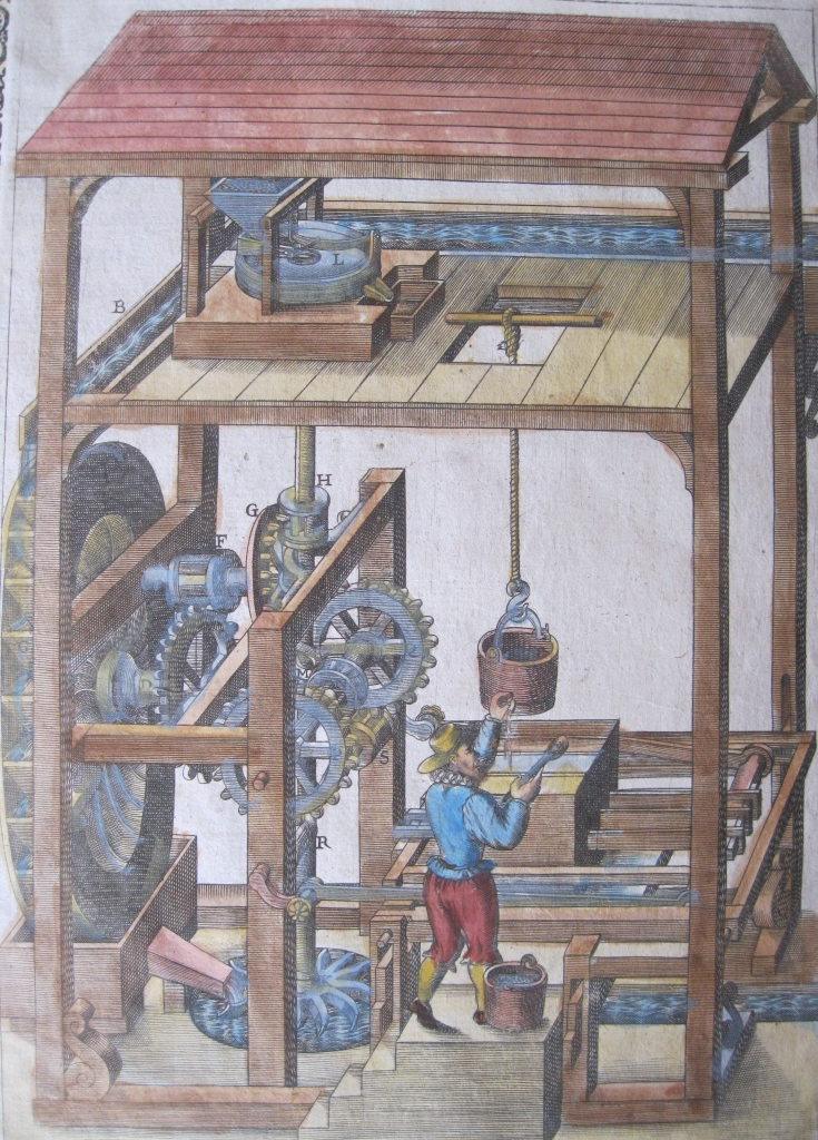 Dispositivos mecánicos renacentistas VII, 1620. Ramelli