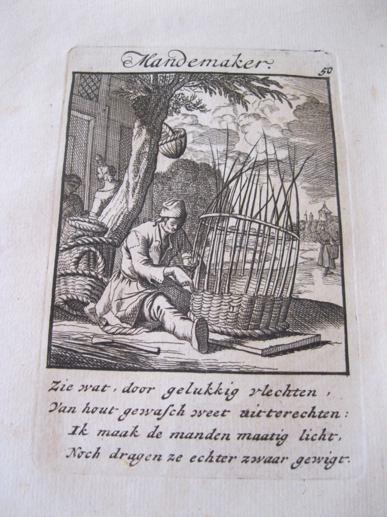 El fabricante de cestas, 1750. Luyken