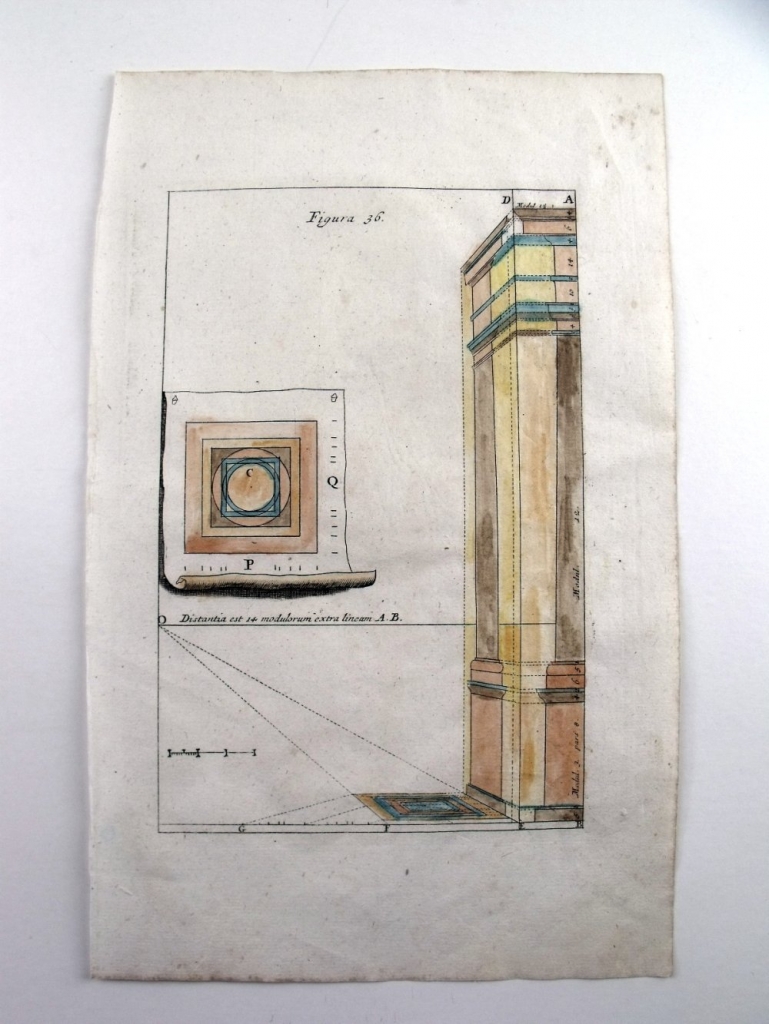 Perspectiva de columna barroca, 1708. Andrea Pozzo