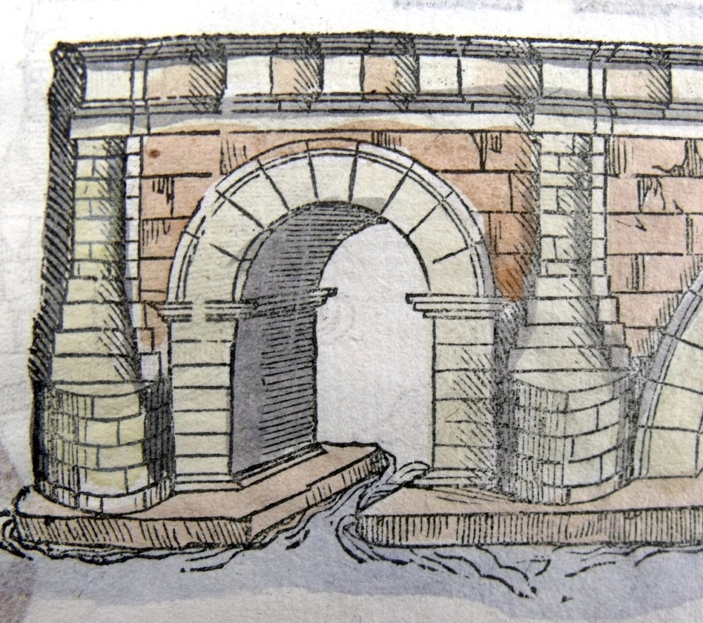 Detalle arquitectónico de puentes,1565. Serlio