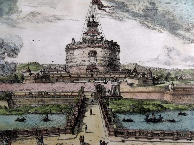 Vista del castillo de San Angelo, (Roma, Italia), 1679. Meyer/ Sandrart