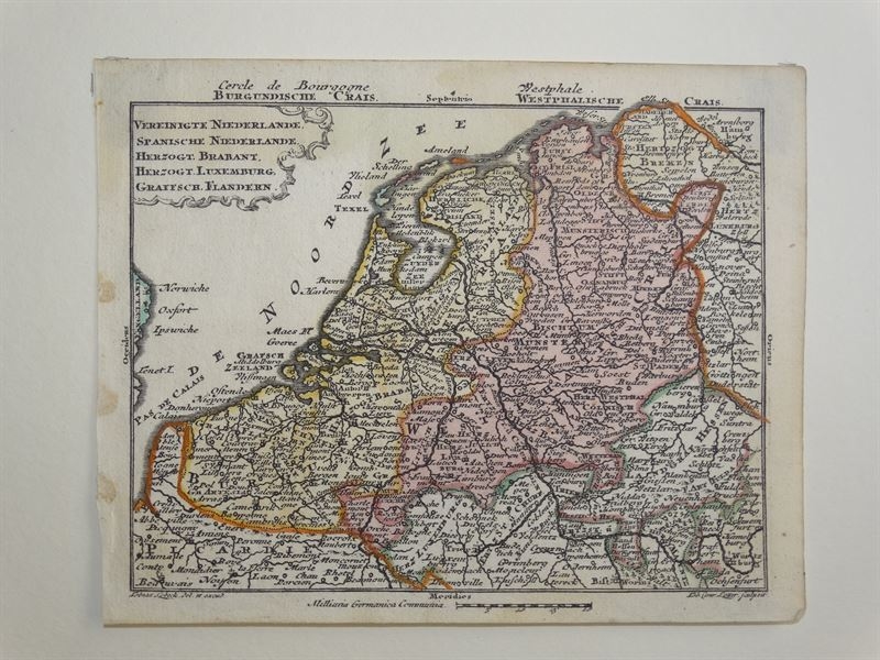 Plano de Borgoña (Francia y noroeste de Alemania , 1745. Lobeck/Lotter