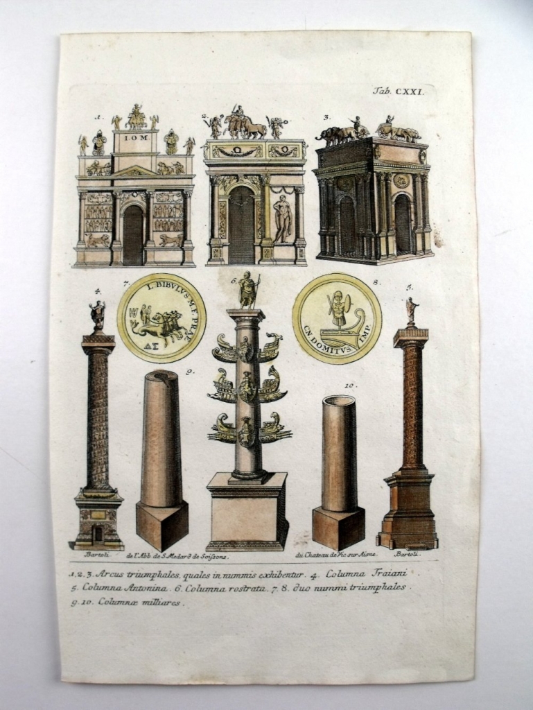 Arcos triunfales y columnas-trofeo romanos, 1757. Montfaucon