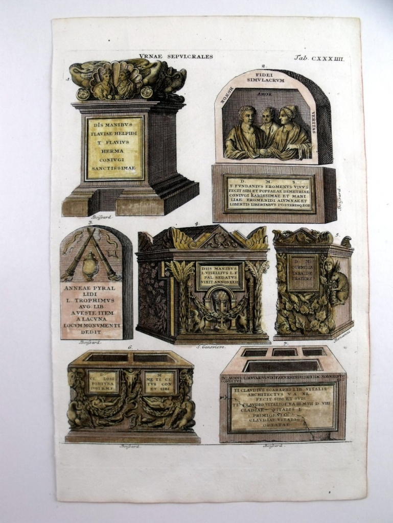 Mausoleos y urnas, 1757. Montfaucon