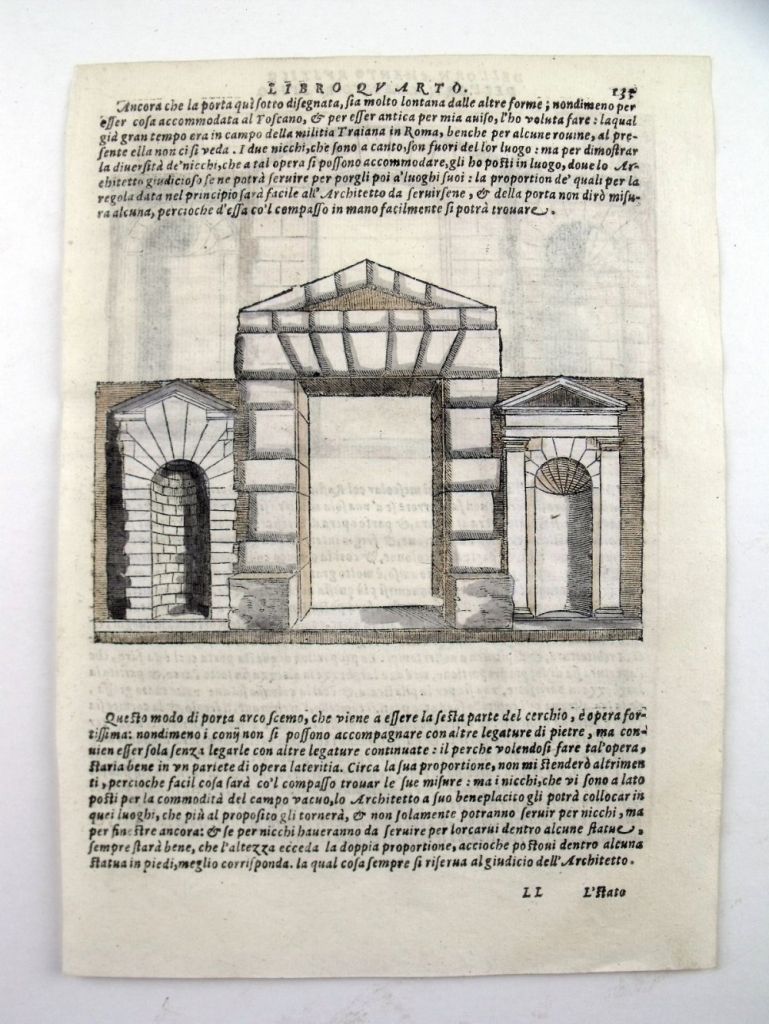 Puertas renacentistas con hornacinas laterales, 1565. Serlio