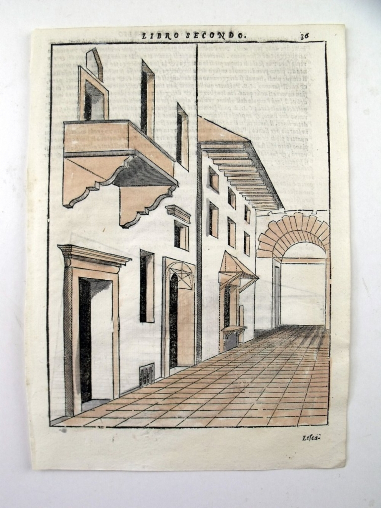 Perspectiva de fachadas renacentistas en una calle, 1565. Serlio