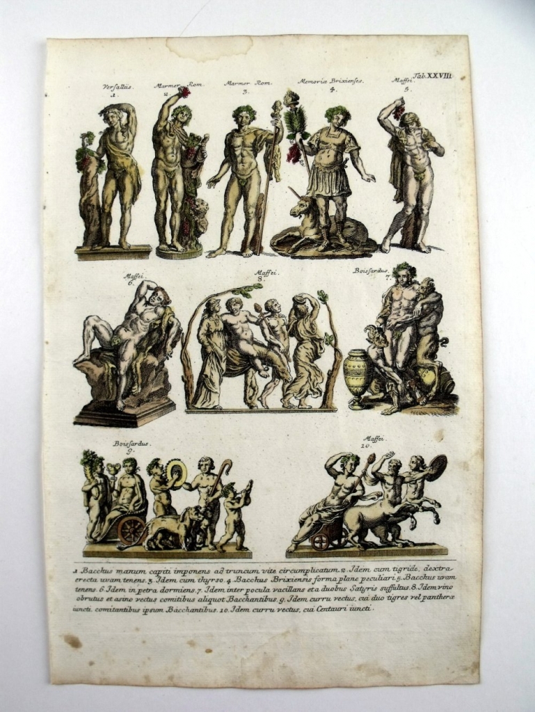 Estatuas de personajes de la mitología clásica,1757. Montfaucon