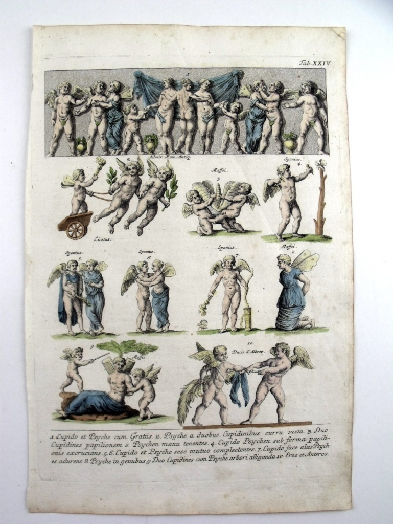 Diferentes figuras del Cupido romano, 1757. Montfaucon