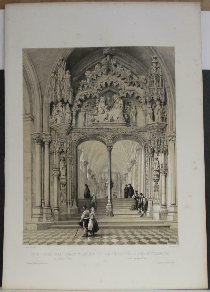 Vista interior de la Puerta de Santa Catalina en la catedral de Toledo (España), 1844. Villaamil/Hauser y Bernard
