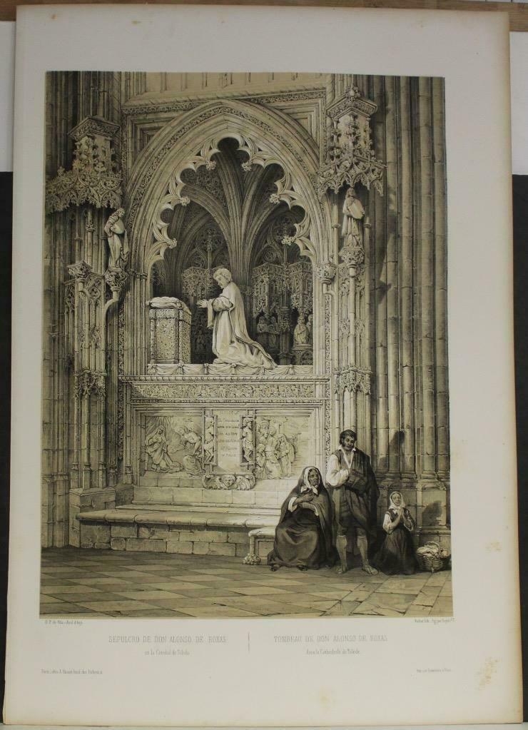Sepulcro de D. Alonso de Rojas en la catedral de Toledo (España), 1844. Villaamil/Hauser