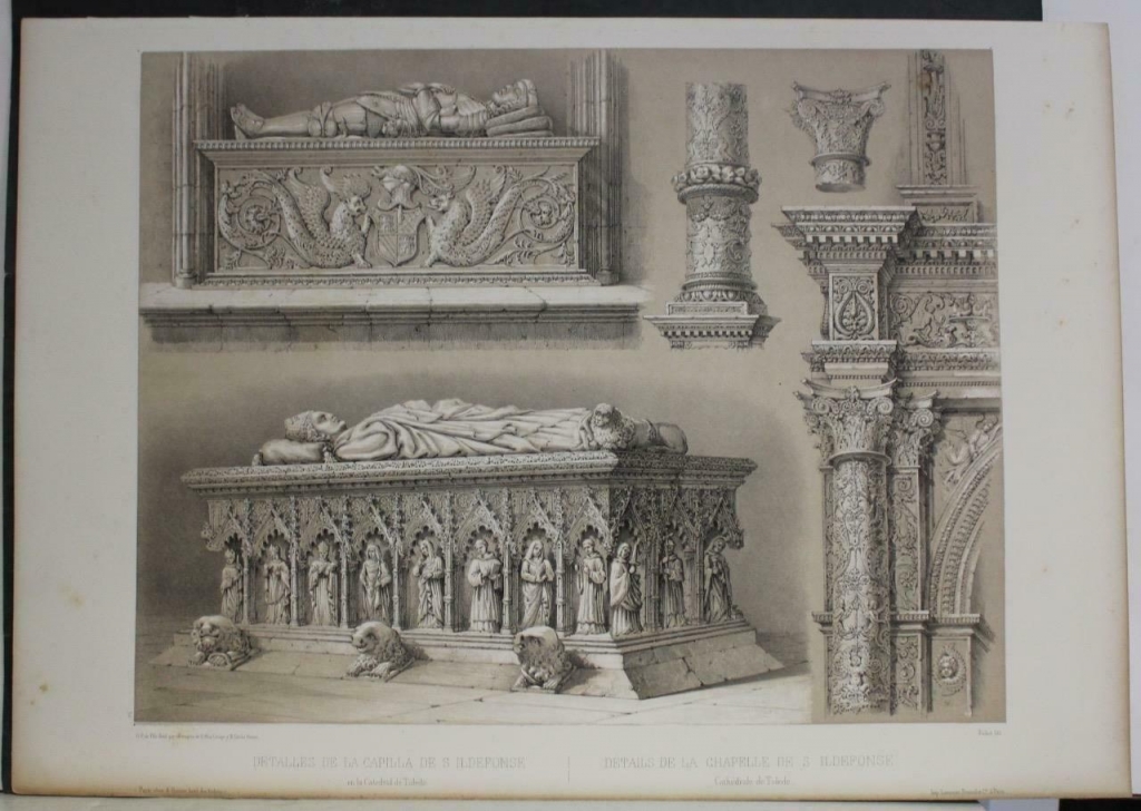Detalles de la capilla de San Ildefonso en la Catedral de Toledo, 1844. Pérez Villaamil/Hauser