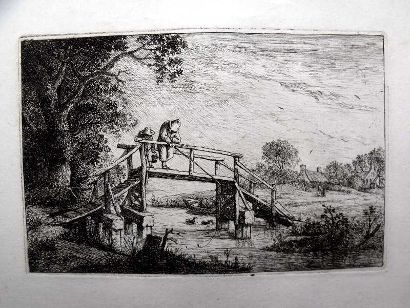 Pescando sobre un puente holandés, 1786. Adriaen Van Ostade /Deucher