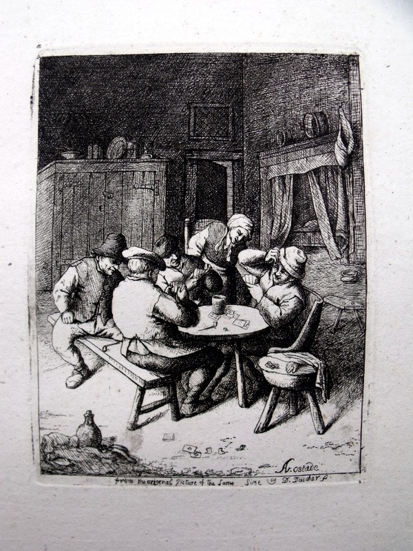 Hombres jugando a las cartas en una taberna holandesa, 1780. Adriaen Van Ostade /Deucher