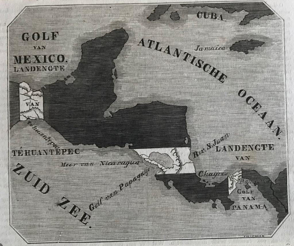 Tres propuestas anteriores al canal de Panamá (América central), 1842. Anónimo